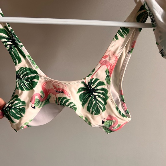 Tropical Monstera and Flamingo High-Waisted Bikini - Picture 14 of 15